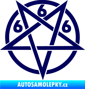 Samolepka Pentagram 666 tmavě modrá