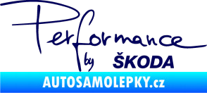 Samolepka Performance by Škoda tmavě modrá