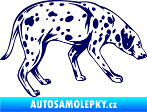 Samolepka Pes 001 pravá Dalmatin tmavě modrá