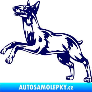 Samolepka Pes 015 levá Bulteriér tmavě modrá
