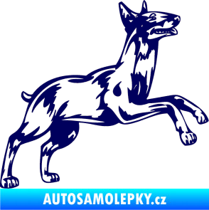 Samolepka Pes 015 pravá Bulteriér tmavě modrá
