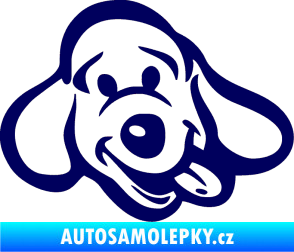Samolepka Pes 078 pravá tmavě modrá