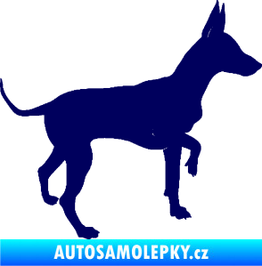 Samolepka Pes 093 pravá Pražský krysařík tmavě modrá