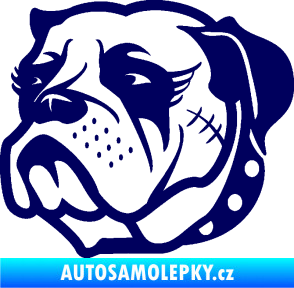 Samolepka Pes 097 levá Buldok tmavě modrá