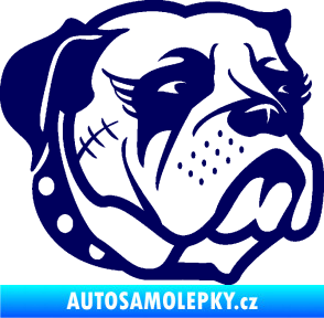 Samolepka Pes 097 pravá Buldok tmavě modrá