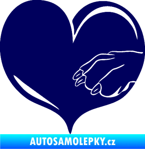 Samolepka Pes 102 pravá packa tmavě modrá