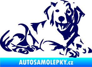 Samolepka Pes 106 pravá Retrívr tmavě modrá