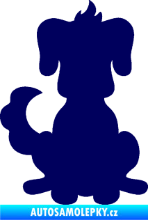 Samolepka Pes 113 levá kreslená silueta tmavě modrá