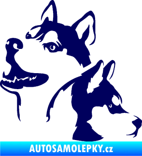 Samolepka Pes 117 levá husky tmavě modrá