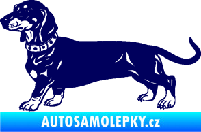 Samolepka Pes 122 levá jezevčík tmavě modrá