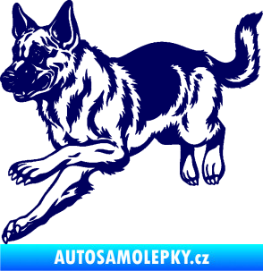 Samolepka Pes 124 levá  německý ovčák  tmavě modrá