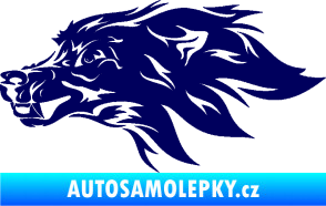 Samolepka Pes 127 levá hlava tmavě modrá