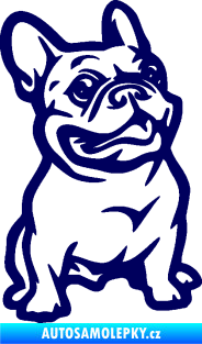 Samolepka Pes 139 pravá francouzský buldoček tmavě modrá