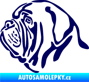 Samolepka Pes 163 levá bordeauxská doga tmavě modrá