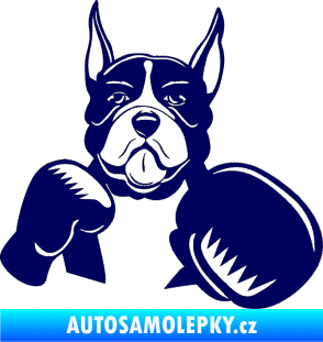 Samolepka Pes 183 pravá boxer tmavě modrá