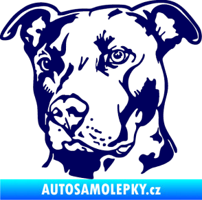 Samolepka Pes 198 pitbull levá tmavě modrá
