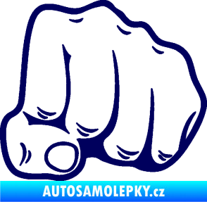 Samolepka Pěst 003 pravá tmavě modrá