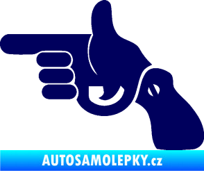 Samolepka Pistole 002 levá han gun tmavě modrá