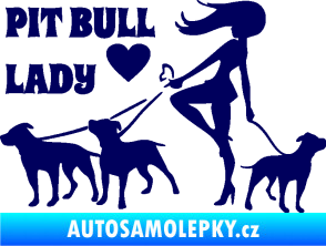 Samolepka Pit Bull lady levá tmavě modrá