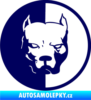 Samolepka Pitbull 001 kruh levá tmavě modrá