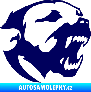 Samolepka Pitbull hlava 001 pravá tmavě modrá