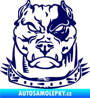 Samolepka Pitbull hlava 005 levá tmavě modrá