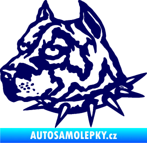 Samolepka Pitbull hlava 006 levá tmavě modrá