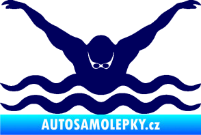 Samolepka Plavání 001  švestkově modrá