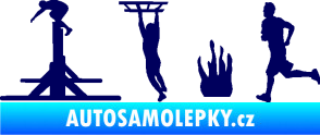 Samolepka Překážkové závody 001 levá OCR tmavě modrá