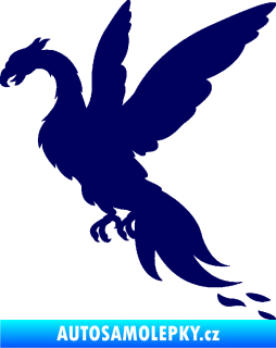 Samolepka Pták Fénix 001 levá tmavě modrá
