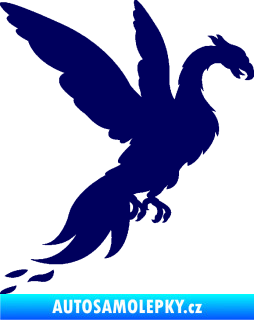 Samolepka Pták Fénix 001 pravá tmavě modrá