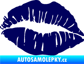 Samolepka Pusa 002 levá otisk rtů tmavě modrá