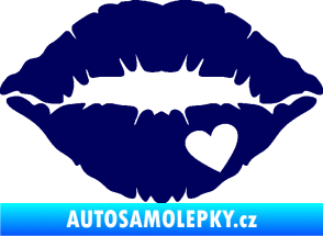 Samolepka Pusa 004 se srdíčkem pravá tmavě modrá