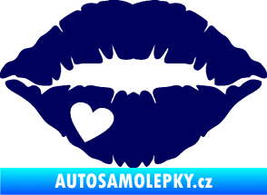 Samolepka Pusa 004 se srdíčkem levá tmavě modrá