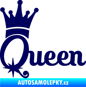 Samolepka Queen 002 s korunkou tmavě modrá