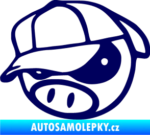 Samolepka Rally pig 003 levá tmavě modrá