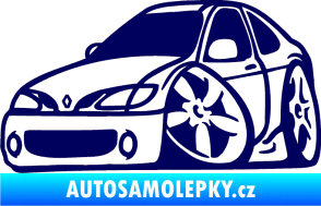 Samolepka Renault Megane karikatura levá tmavě modrá