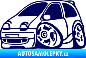 Samolepka Renault Twingo karikatura levá tmavě modrá