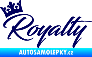 Samolepka Royalty s korunkou nápis tmavě modrá