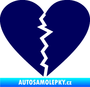 Samolepka Rozbité srdce 001  tmavě modrá