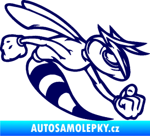 Samolepka Rozzuřená vosa 001 pravá tmavě modrá
