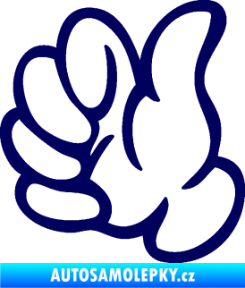 Samolepka Ruka 002 levá palec nahoru tmavě modrá
