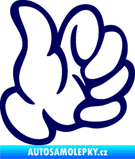 Samolepka Ruka 002 pravá palec nahoru tmavě modrá