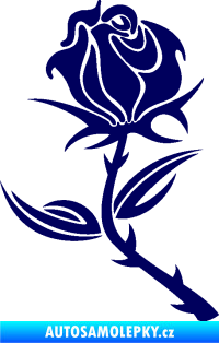 Samolepka Růže 002 levá tmavě modrá