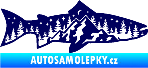 Samolepka Ryba 021 pravá noční rybaření tmavě modrá