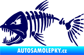 Samolepka Ryba kostra 005 levá tmavě modrá