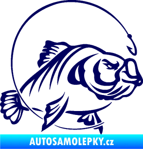 Samolepka Ryba s návnadou 008 pravá tmavě modrá