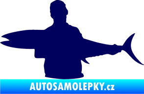 Samolepka Rybář 006 levá tmavě modrá