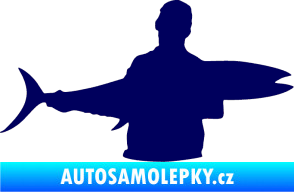 Samolepka Rybář 006 pravá tmavě modrá