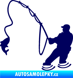 Samolepka Rybář 018 levá tmavě modrá